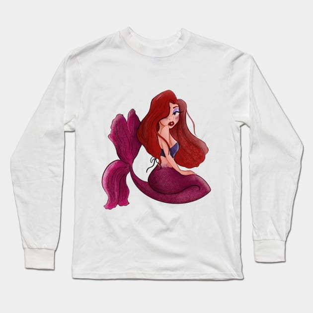 Jessica rabbit mermaid Long Sleeve T-Shirt by One Kidney Artist